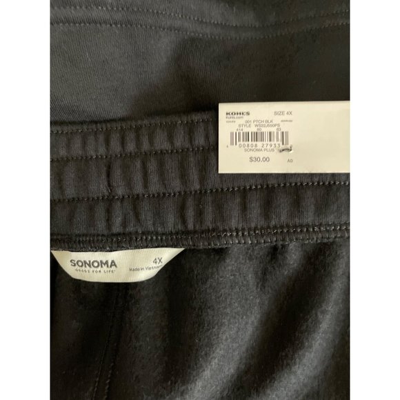 Sonoma Fleece Shorts Womens Plus Size 4X Solid Black Drawstring Fleece NWT - Picture 8 of 8
